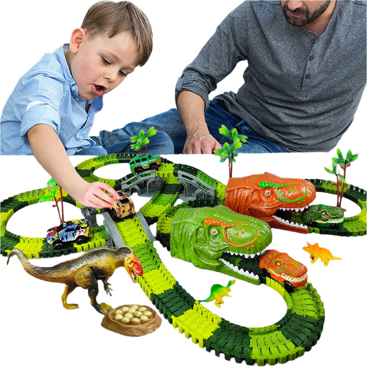 Train Set – DinoTrack-Set 1: 168 pieces Train Set + 1 Dino + 1 Train Car-The Livary