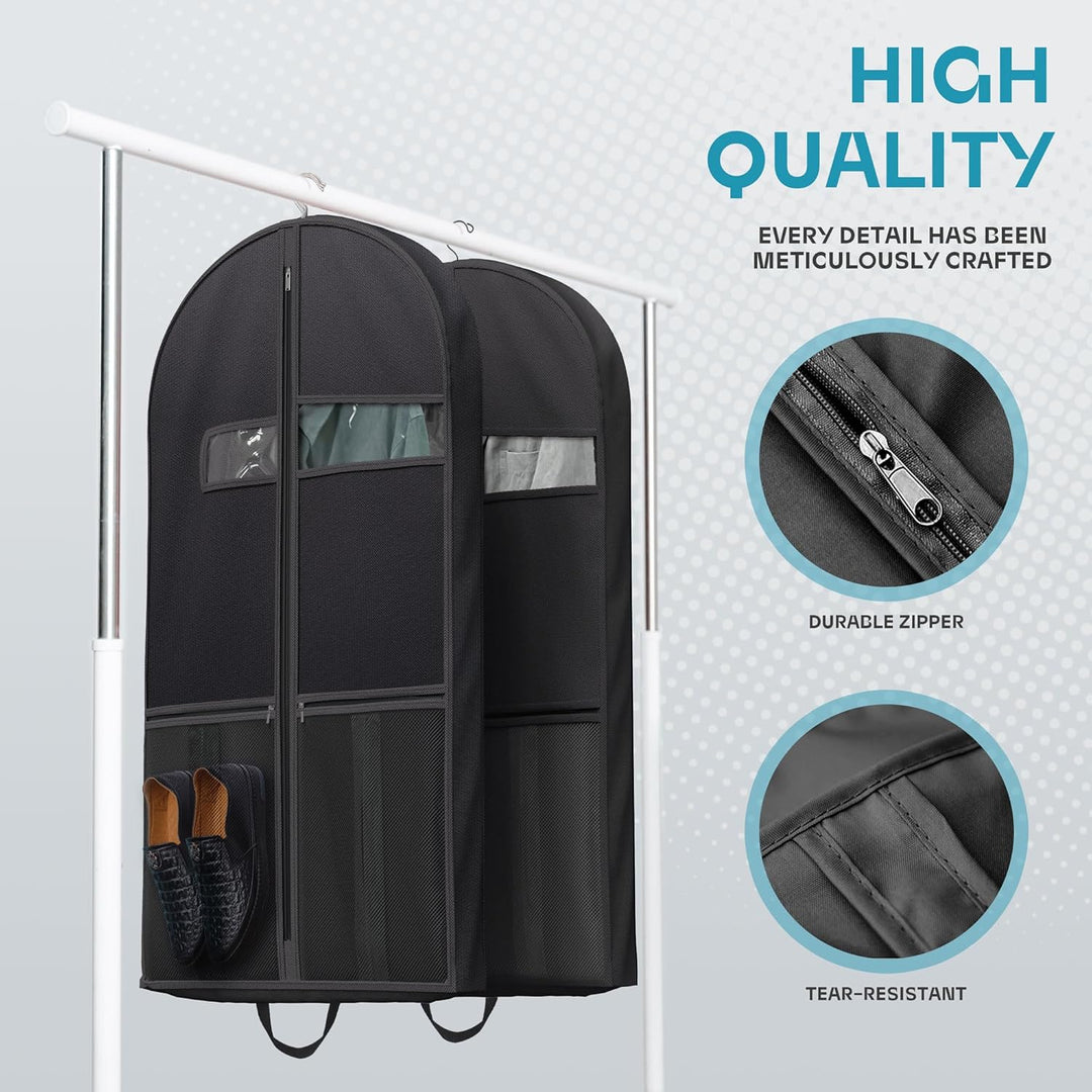 Heavy-Duty Travel Garment Bag with Clear Window & Accessory Pockets – 1+1 FREE