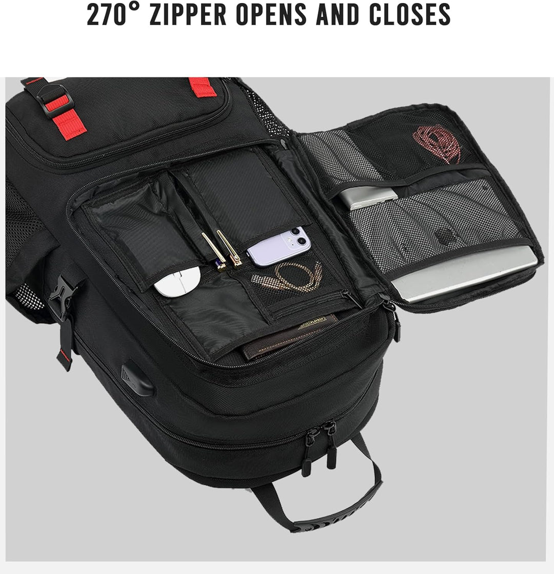 60L Waterproof Travel Laptop Backpack with USB and Shoe Compartment