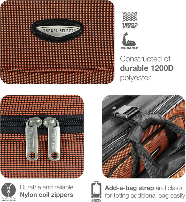 8-Piece Soft Shell Luggage Set with Packing Cubes and TSA Lock – TravelMax