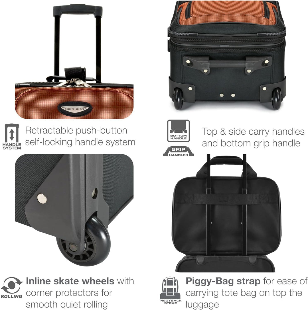 8-Piece Soft Shell Luggage Set with Packing Cubes and TSA Lock – TravelMax
