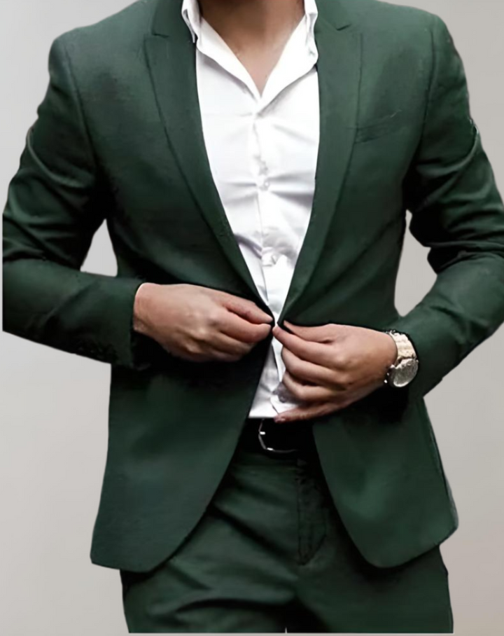 Trendy 2-Piece Men's Business Set -Oliver-Dark Green-XS-Nora Luxe