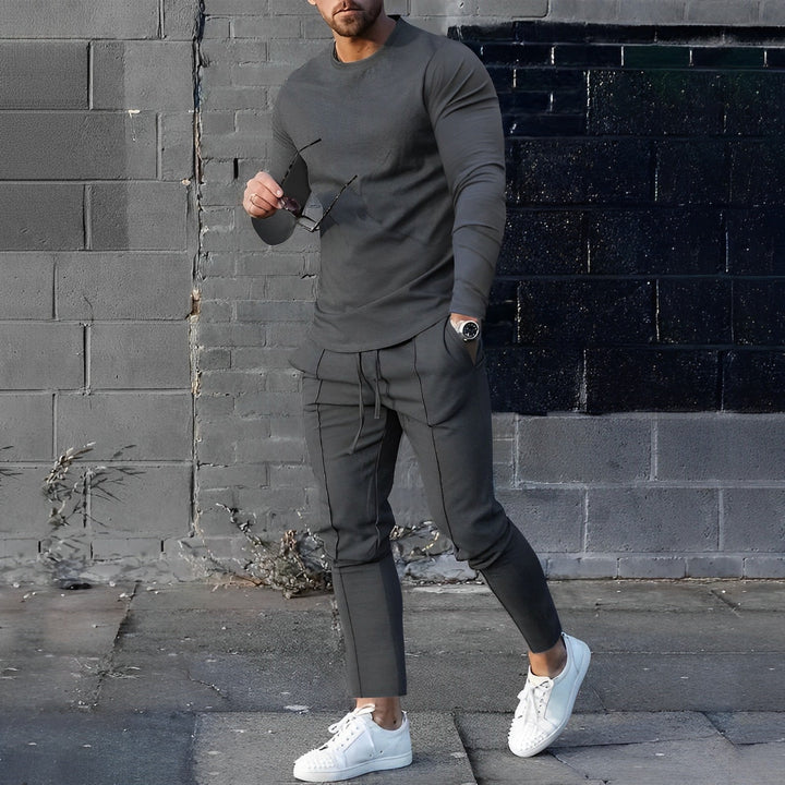Trendy 2-Piece Men's Set | Nova Sweater and Jogger-Black-XS-Nora Luxe