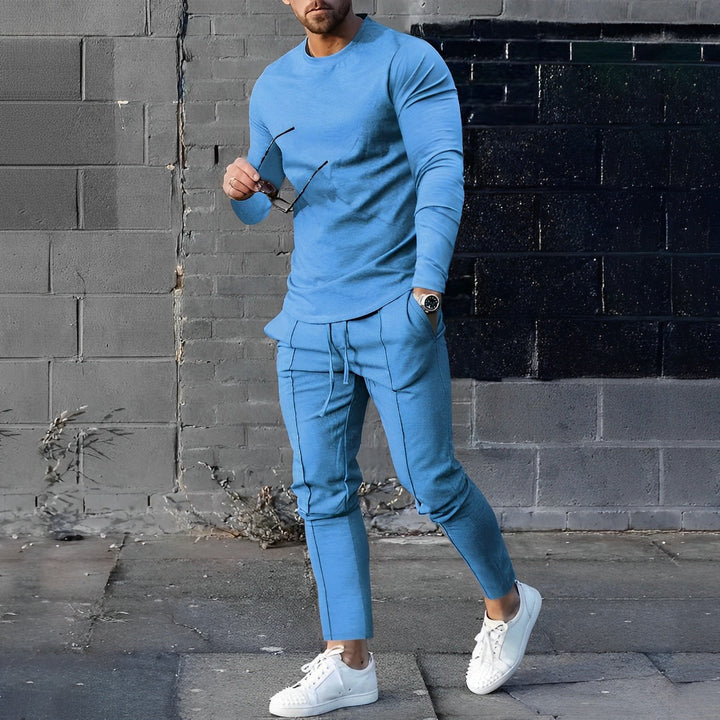 Trendy 2-Piece Men's Set | Nova Sweater and Jogger-Blue-XS-Nora Luxe