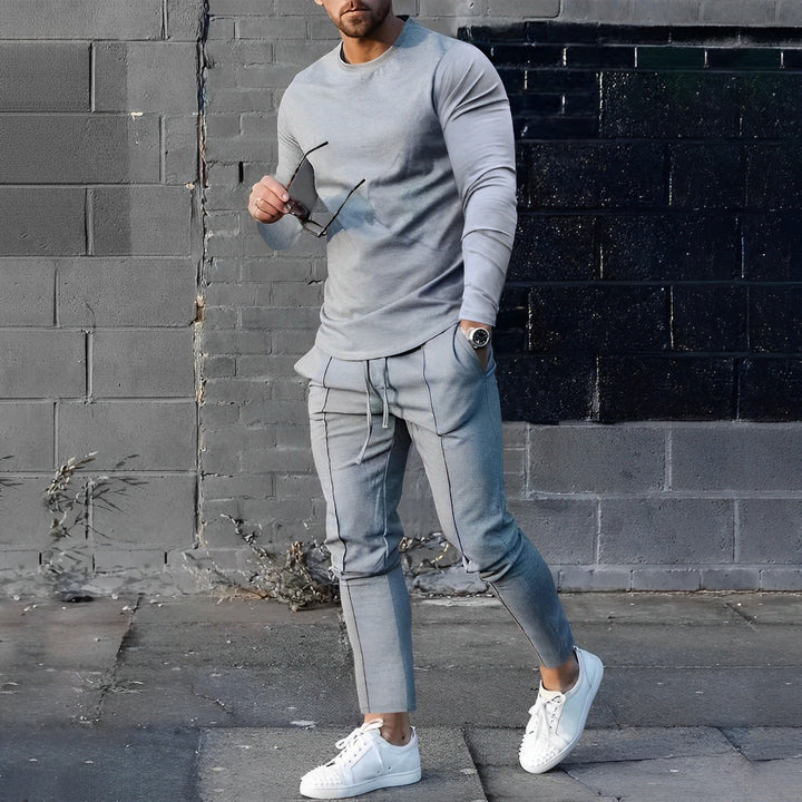 Trendy 2-Piece Men's Set | Nova Sweater and Jogger-Gray-XS-Nora Luxe