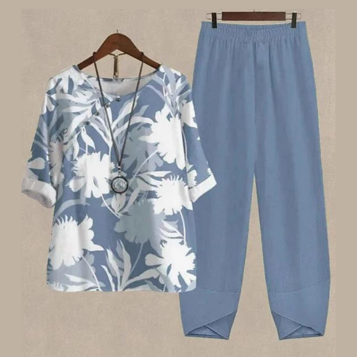 Trendy 2-Piece Spring and Summer Set - LenaDuo-Light blue-S-Nora Luxe