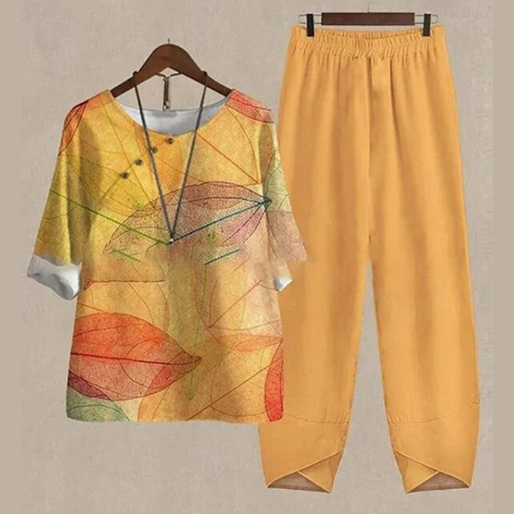 Trendy 2-Piece Spring and Summer Set - LenaDuo-Orange-S-Nora Luxe