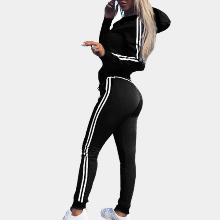 Trendy 2-piece Tracksuit for Women - Sienna-Black-XS-Nora Luxe