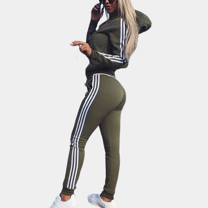 Trendy 2-piece Tracksuit for Women - Sienna-Olive green-XS-Nora Luxe