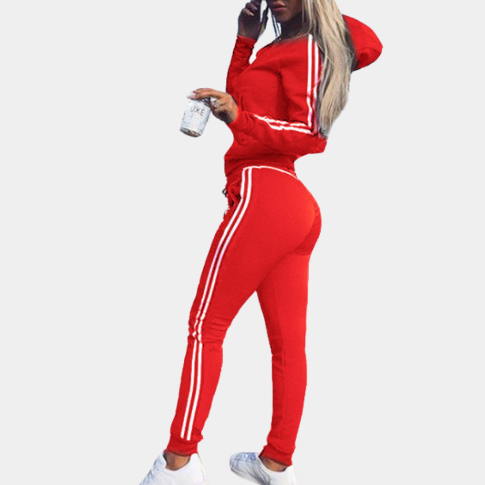 Trendy 2-piece Tracksuit for Women - Sienna-Red-XS-Nora Luxe