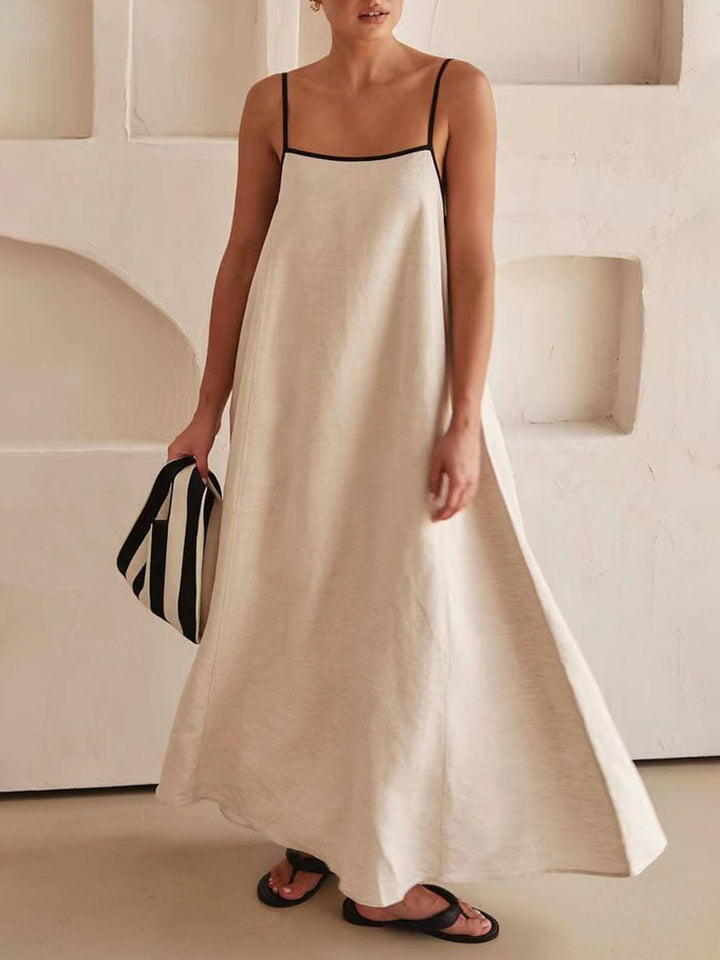 Trendy A-line Strappy Dress with Contrast Design for Holidays – Zoey-S-Nora Luxe