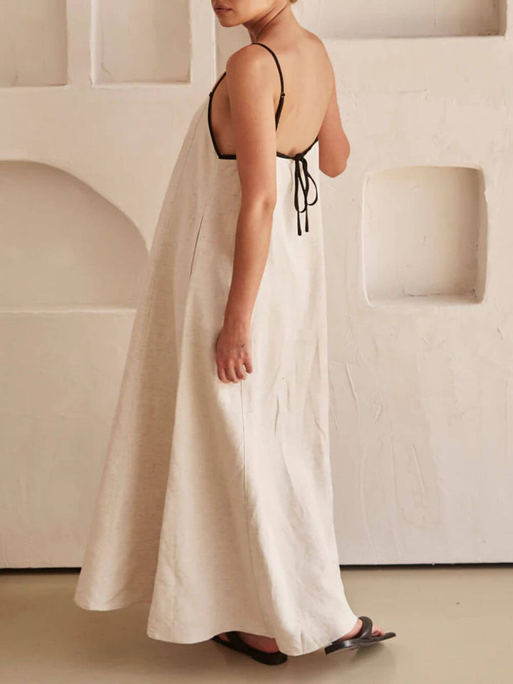 Trendy A-line Strappy Dress with Contrast Design for Holidays – Zoey-S-Nora Luxe