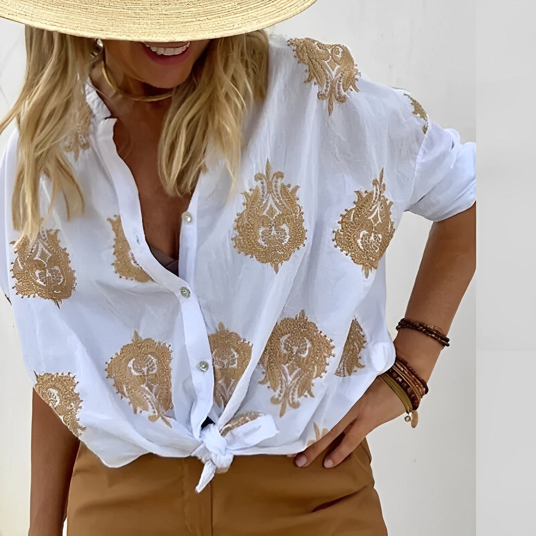 Trendy and Chic Ladies Blouse – Isabelle-White-S-State of Style
