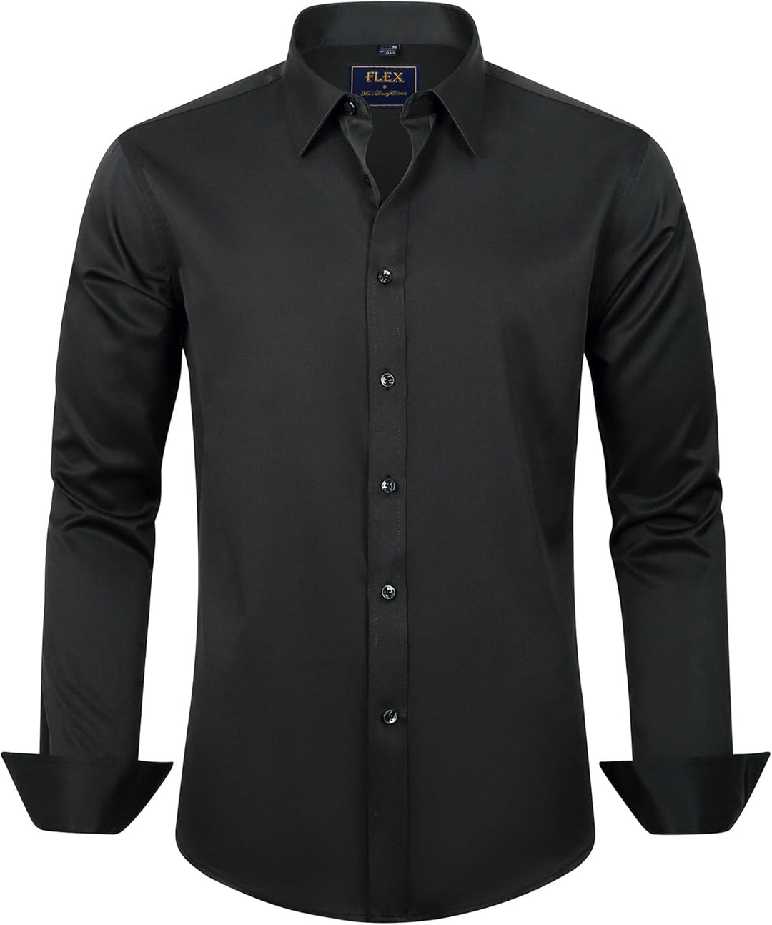Trendy Anti-Crease Shirt for Men - Tom-Black-S-Nora Luxe