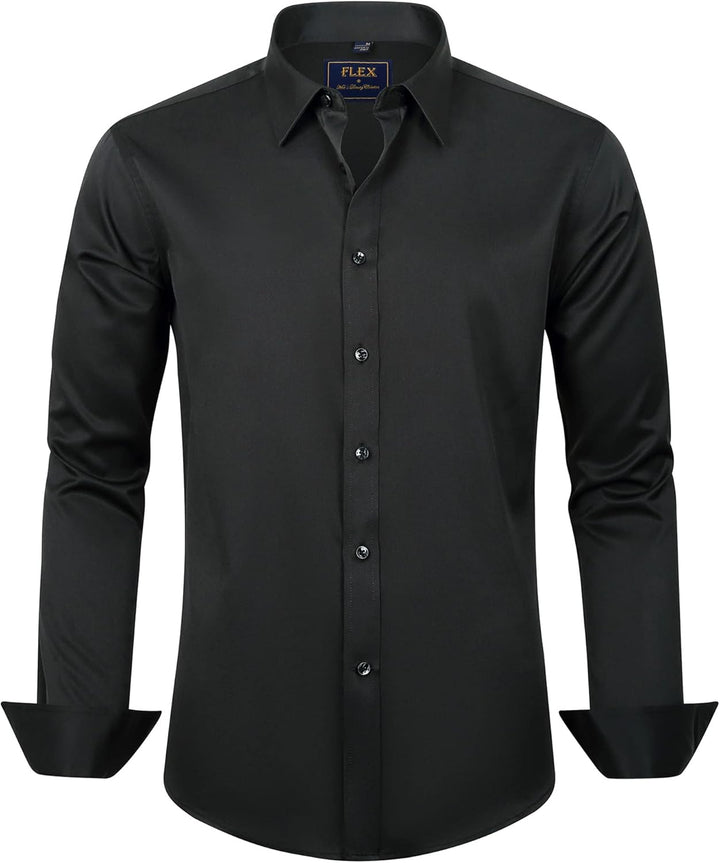 Trendy Anti-Crease Shirt for Men - Tom-Black-S-Nora Luxe