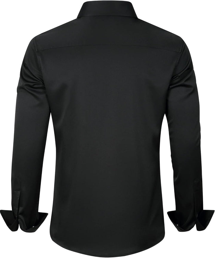Trendy Anti-Crease Shirt for Men - Tom-Black-S-Nora Luxe