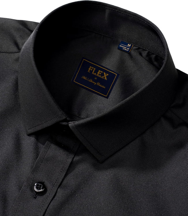 Trendy Anti-Crease Shirt for Men - Tom-Black-S-Nora Luxe