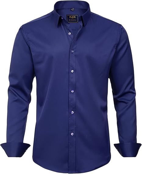 Trendy Anti-Crease Shirt for Men - Tom-Dark Blue-S-Nora Luxe