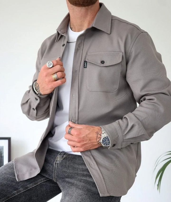 Trendy Autumn Shirt for Men - Rocco-Gray-S-Nora Luxe