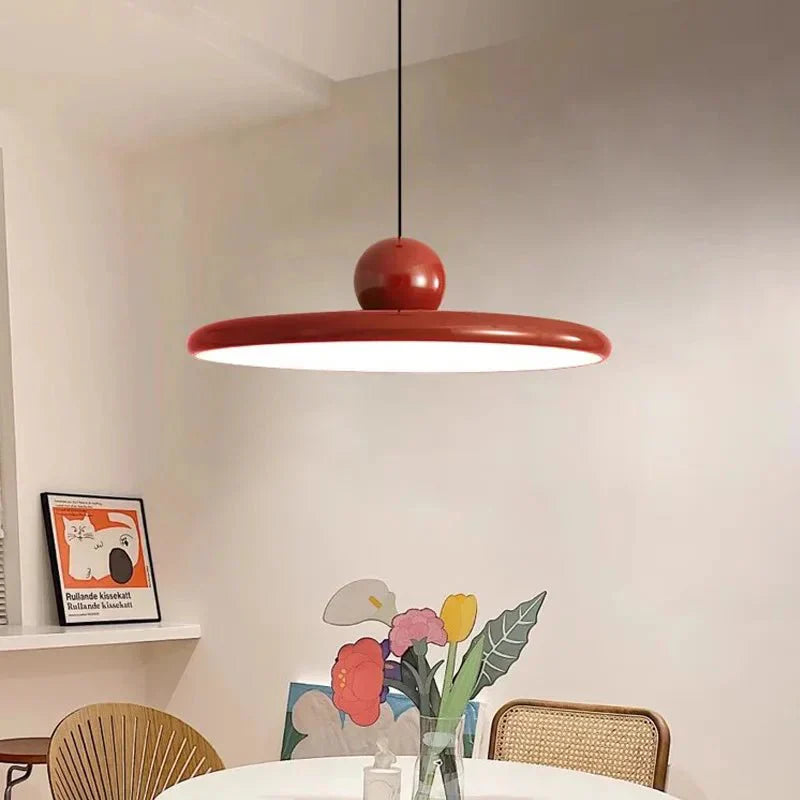 Trendy Bauhaus Glass Pendant Lamp - LunaBau-Red-11.81 inches-Nora Luxe