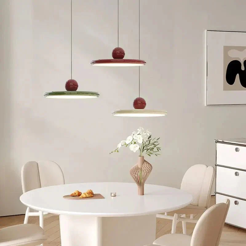 Trendy Bauhaus Glass Pendant Lamp - LunaBau-Red-11.81 inches-Nora Luxe