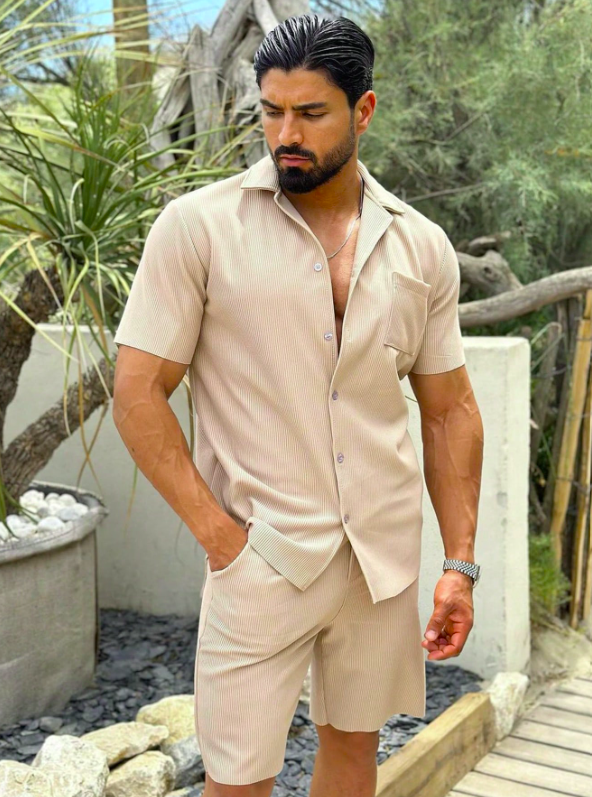 Trendy Beige Premium Men's Summer Set – Matteo-S-State of Style