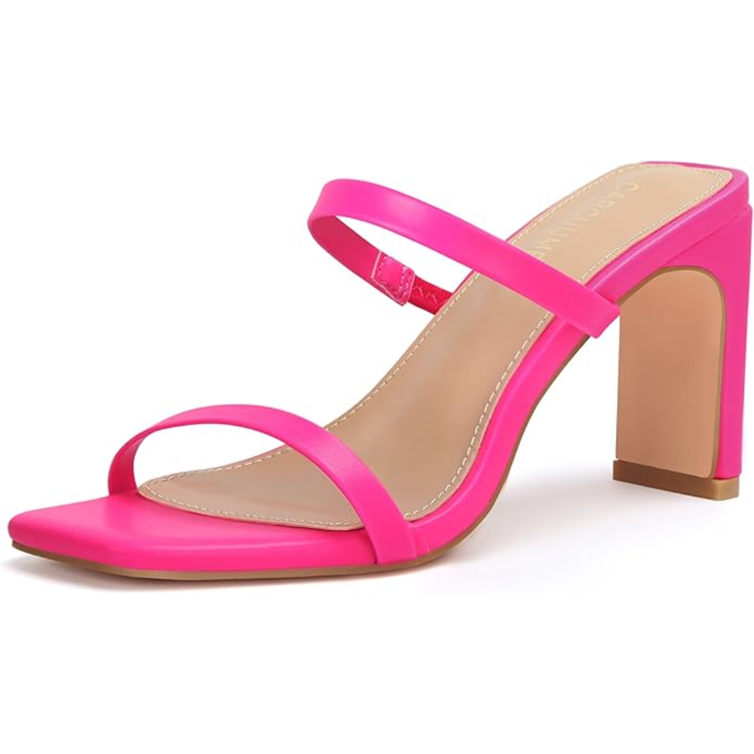 Trendy Block Heels with Square Toe – Eline-Pink-2.5-Nora Luxe