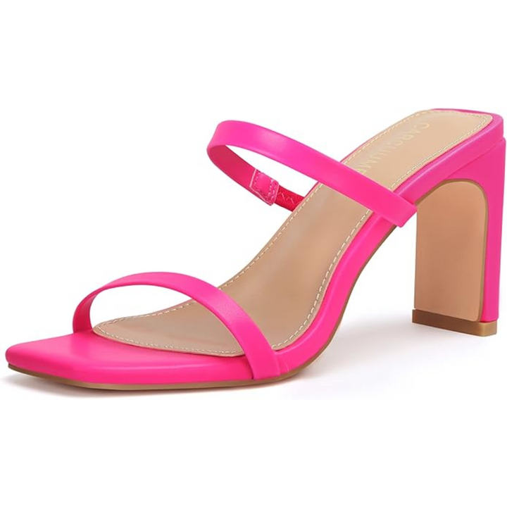 Trendy Block Heels with Square Toe – Eline-Pink-2.5-Nora Luxe
