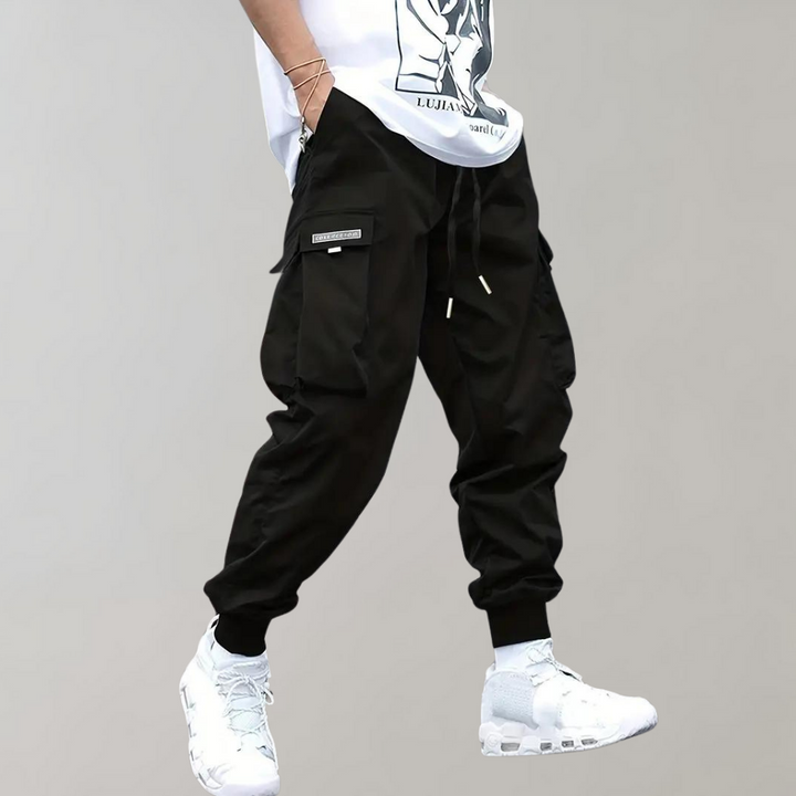 Trendy Casual Cargo Trousers - Joris-Black-S-Nora Luxe