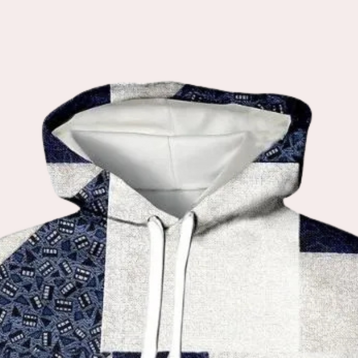 Trendy Checked Hoodie for Men - Cedric-S-Nora Luxe