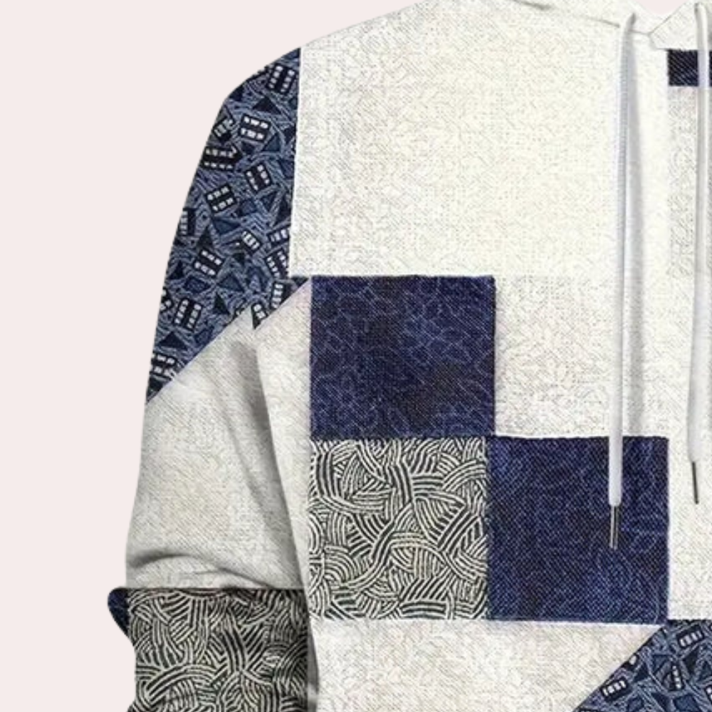 Trendy Checked Hoodie for Men - Cedric-S-Nora Luxe