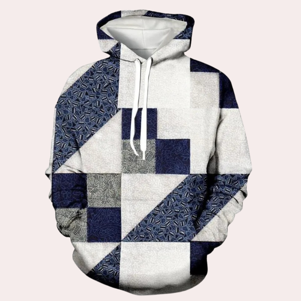 Trendy Checked Hoodie for Men - Cedric-S-Nora Luxe