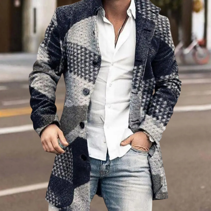 Trendy Classic Men's Coat - Matthis-Blue-S-Nora Luxe