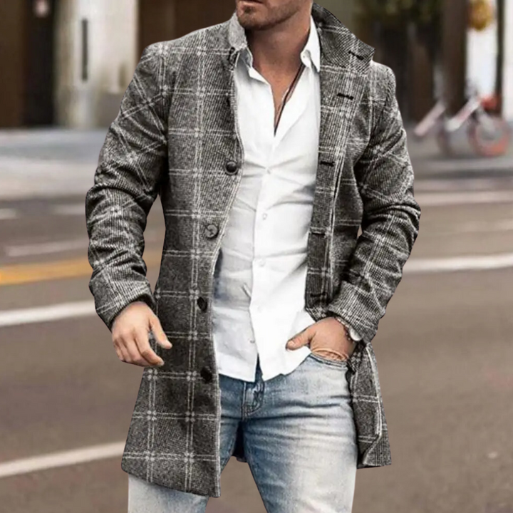 Trendy Classic Men's Coat - Matthis-Light gray-S-Nora Luxe