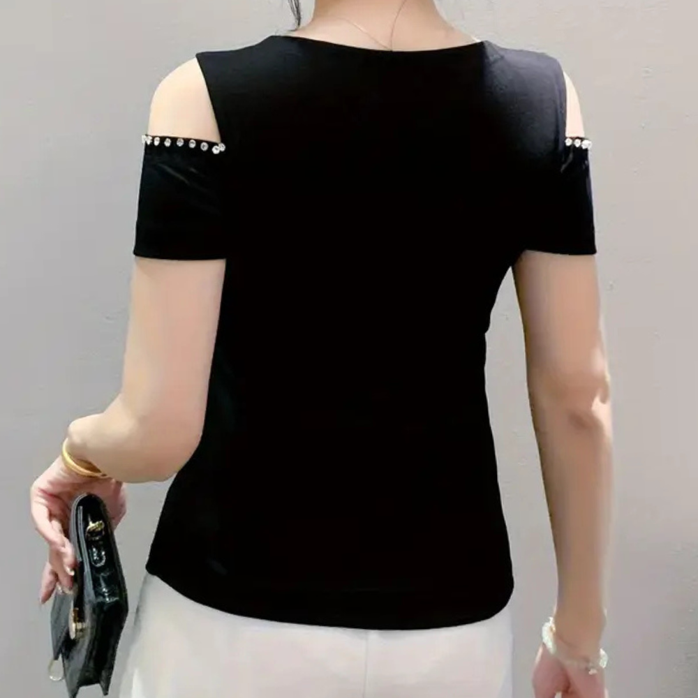 Trendy Cold-Shoulder Top for Women - Fenna-Red-XS-Nora Luxe