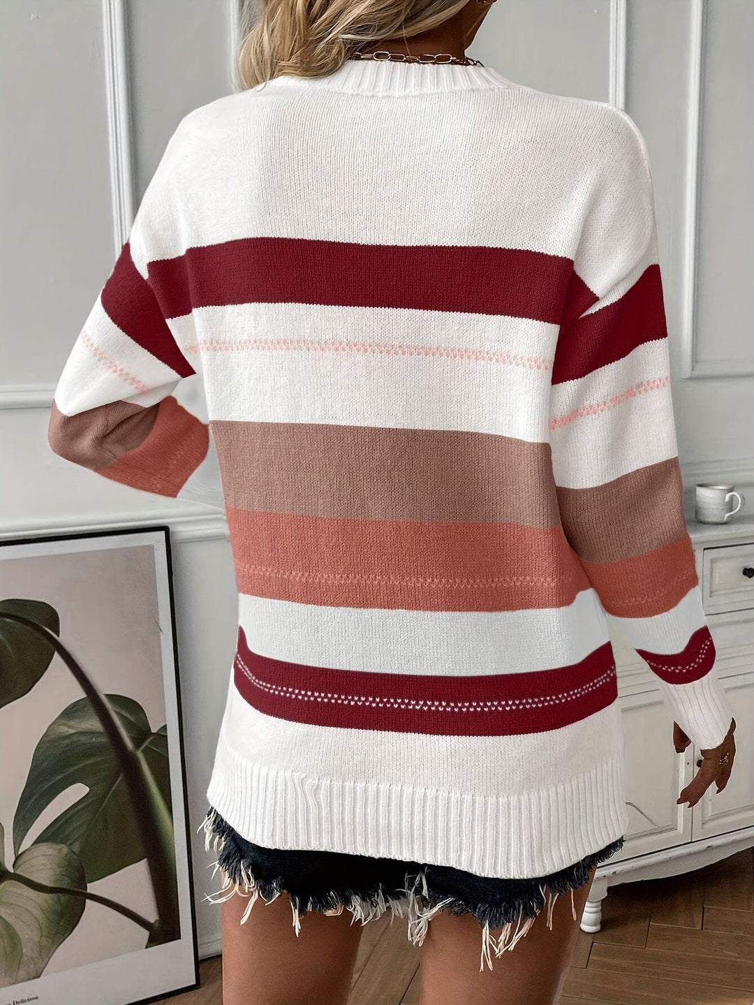 Trendy Colour Block Sweater with Round Neck - Felicity-Mixed-S-Nora Luxe