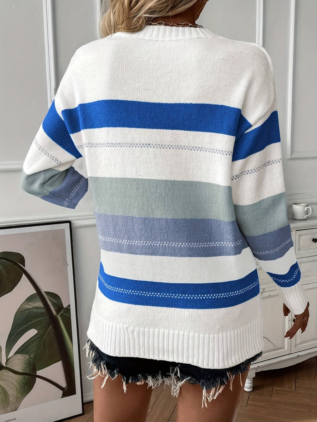 Trendy Colour Block Sweater with Round Neck - Felicity-Mixed-S-Nora Luxe