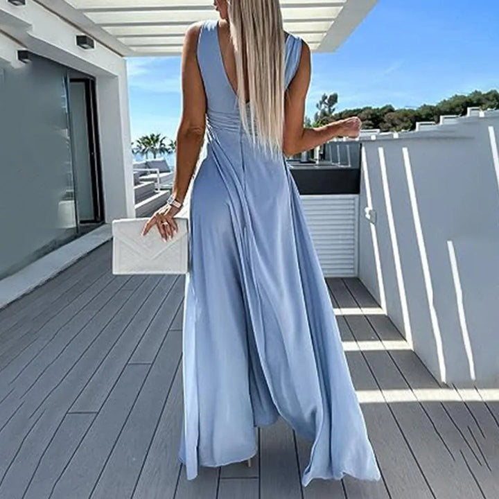 Trendy & Comfortable Jeans Jumpsuit for Women with Waist Cut – Rhea-Light blue-S-Nora Luxe