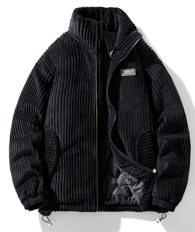 Trendy Corduroy Men's Jacket - Felix-Black-S-Nora Luxe