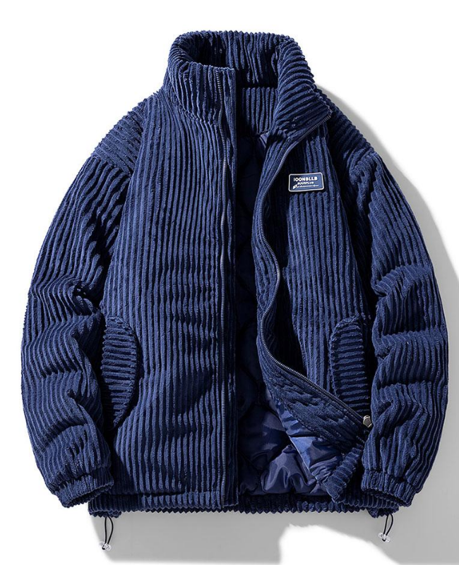 Trendy Corduroy Men's Jacket - Felix-Blue-S-Nora Luxe
