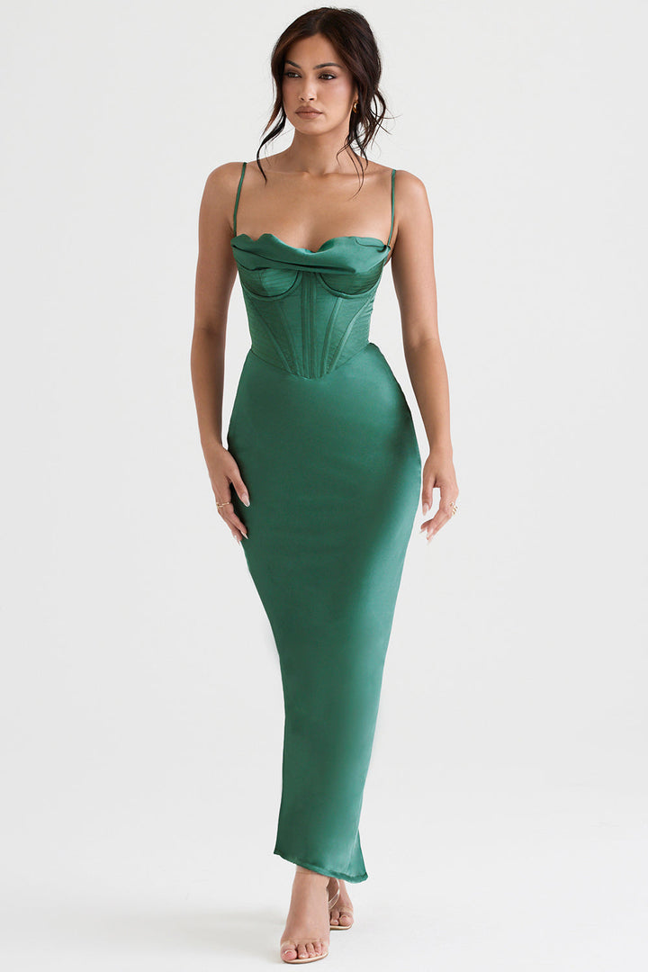 Trendy Corset Maxi Dress - Isabella-Black-XS-Nora Luxe