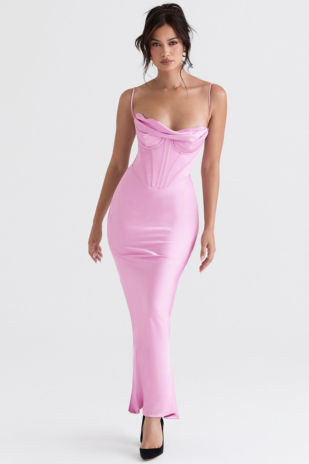 Trendy Corset Maxi Dress - Isabella-Dark pink-XS-Nora Luxe