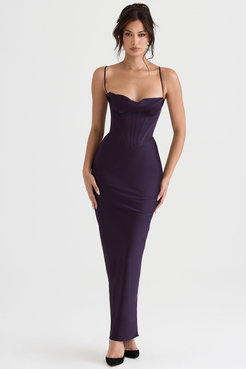 Trendy Corset Maxi Dress - Isabella-Dark purple-XS-Nora Luxe