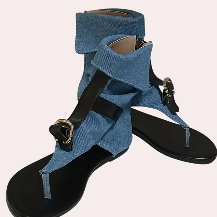Trendy Denim Sandals for Women - Nova-Black-3-Nora Luxe