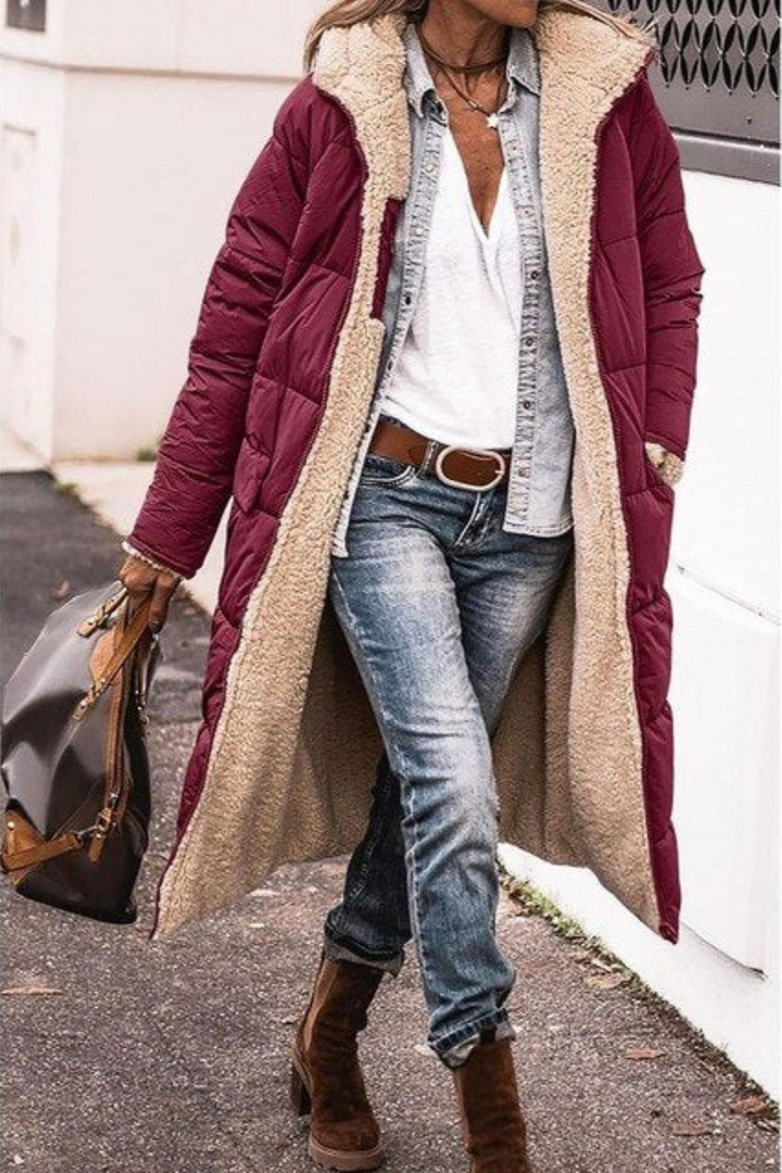 Trendy Double-Sided Ladies Winter Coat - Sofia-Bordeaux-S-Nora Luxe