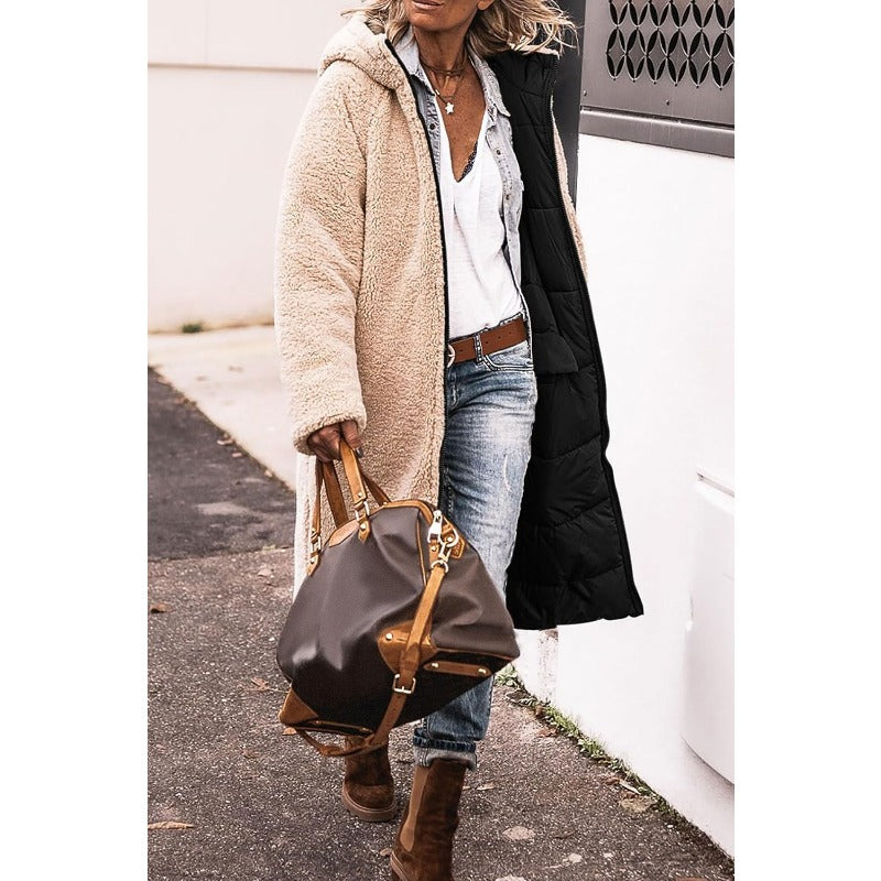 Trendy Double-Sided Ladies Winter Coat - Sofia-Brown-S-Nora Luxe