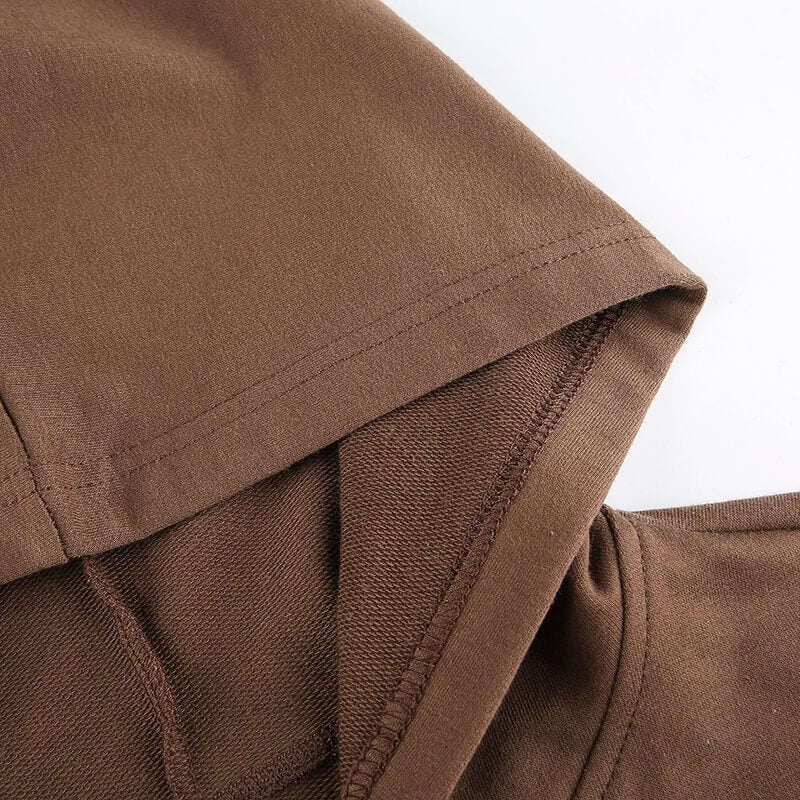 Trendy Fitted Women's Cropped Zip-Up Hoodie with Hood – Alina-Brown-S-Nora Luxe