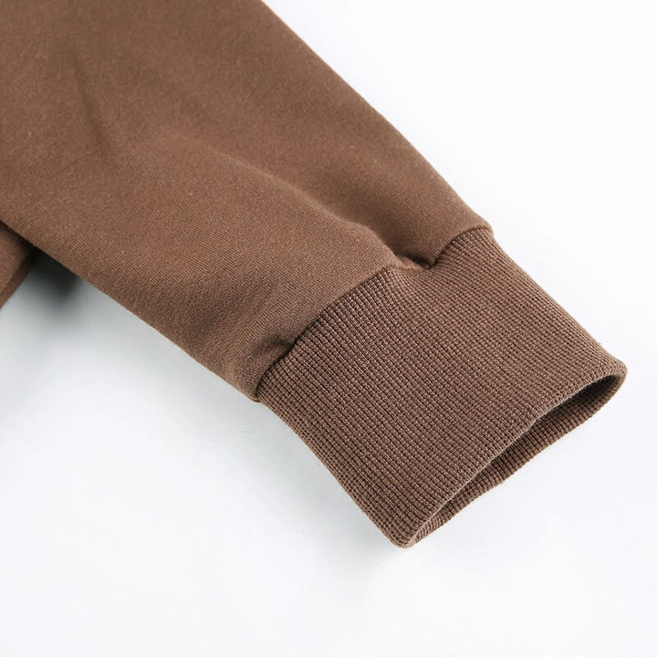 Trendy Fitted Women's Cropped Zip-Up Hoodie with Hood – Alina-Brown-S-Nora Luxe