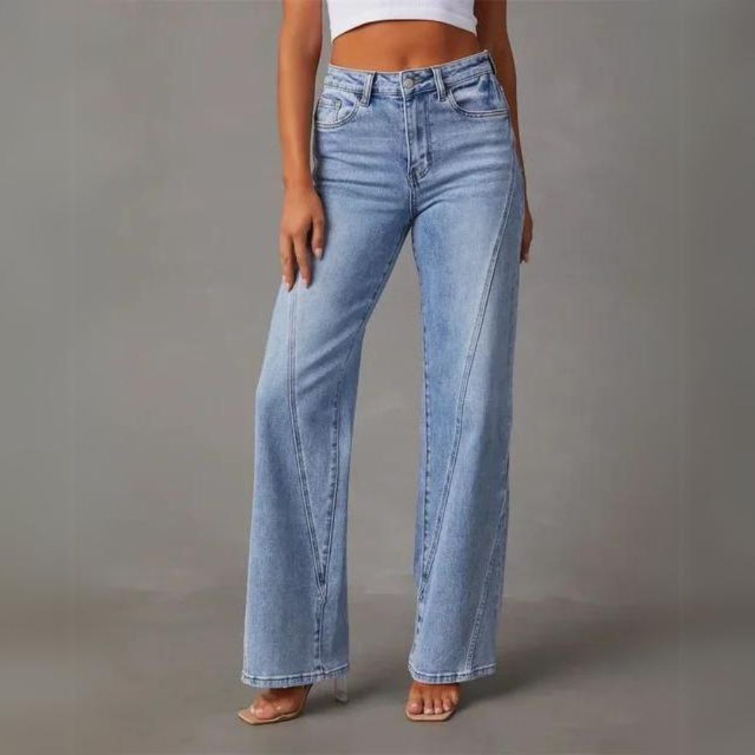 Trendy Flared Denim Jeans - Amarine-S-Nora Luxe