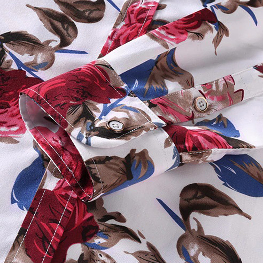 Trendy Floral Print Shirt - Finn-Red-XS-Nora Luxe